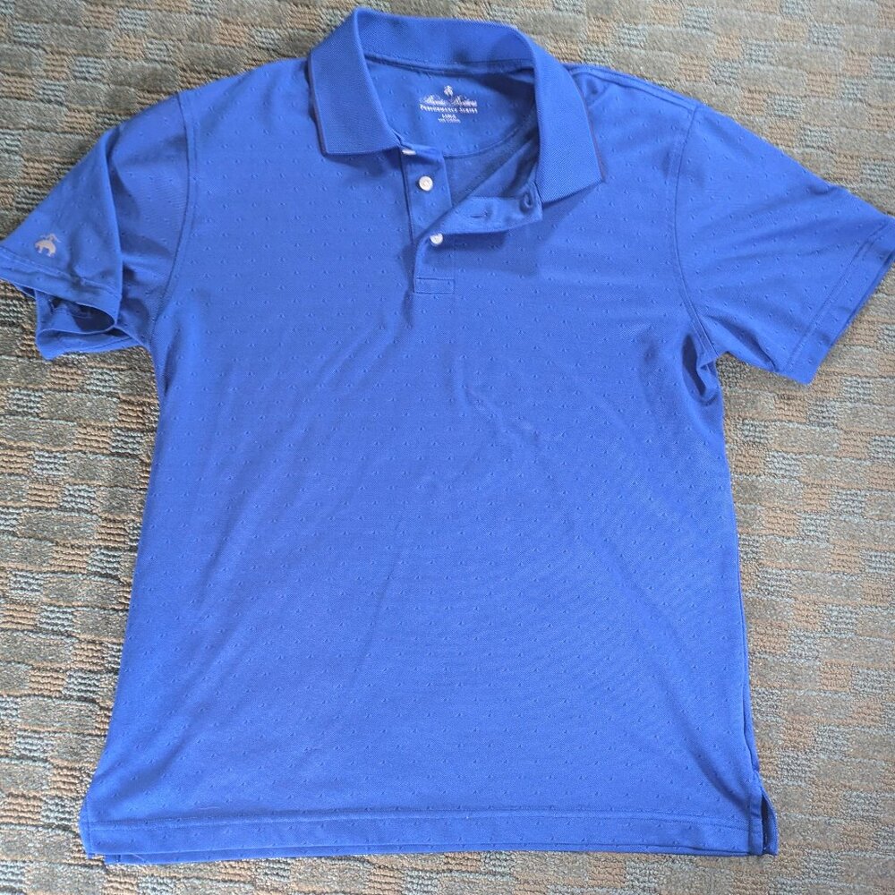 Brooks Brothers Golf Polo Shirt Men Large BLUE Performance Series Stretch